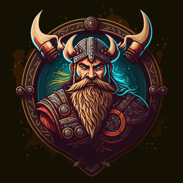 Elegant and luxury Viking design esports mascot gaming logo illustration