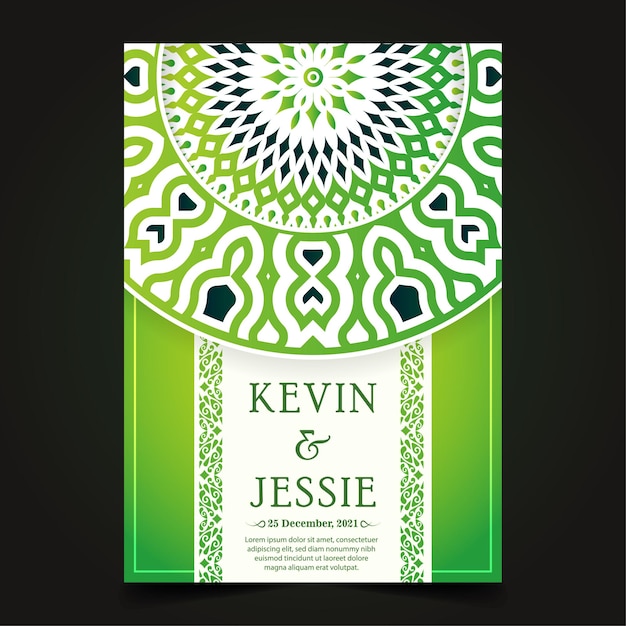 Elegant mandala style wedding invitation