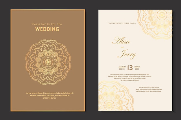 Elegant Mandala Wedding Invitation Template