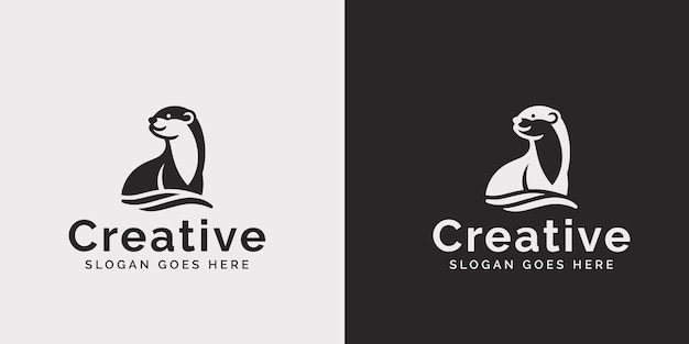 Elegant Meerkat Logo Design Presented in Black and White Color Variations