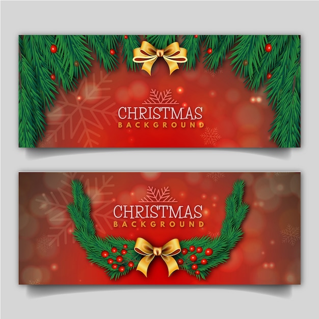 Elegant Merry Christmas Banner with Lighting Effect