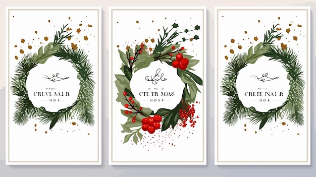 Vector elegant merry christmas frame for festive greetings