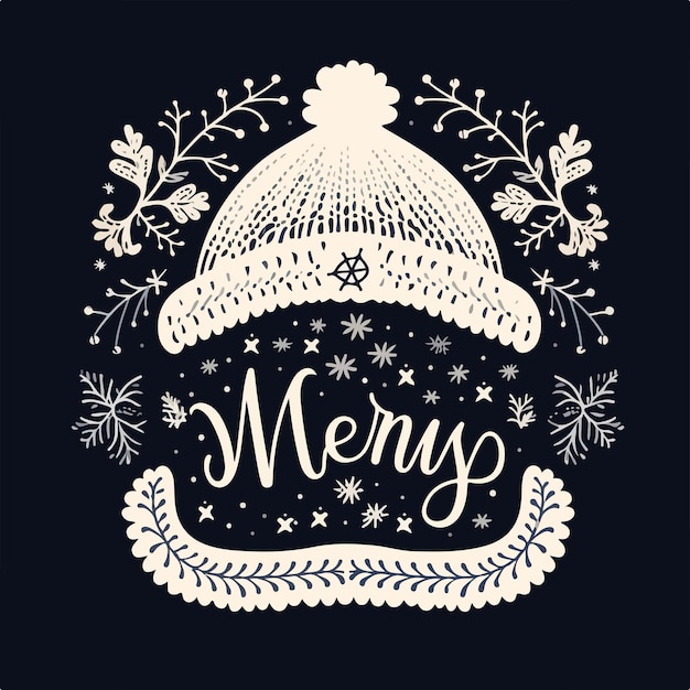 Elegant Merry Christmas Lettering Decoration Image