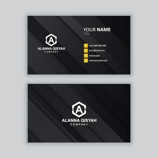 Elegant minimal black business card template