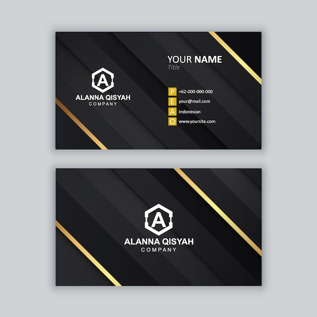 Elegant minimal black business card template