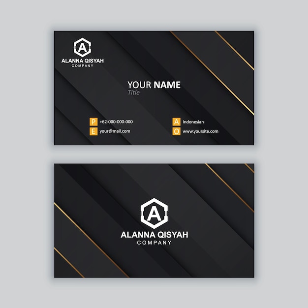 Elegant minimal black business card template