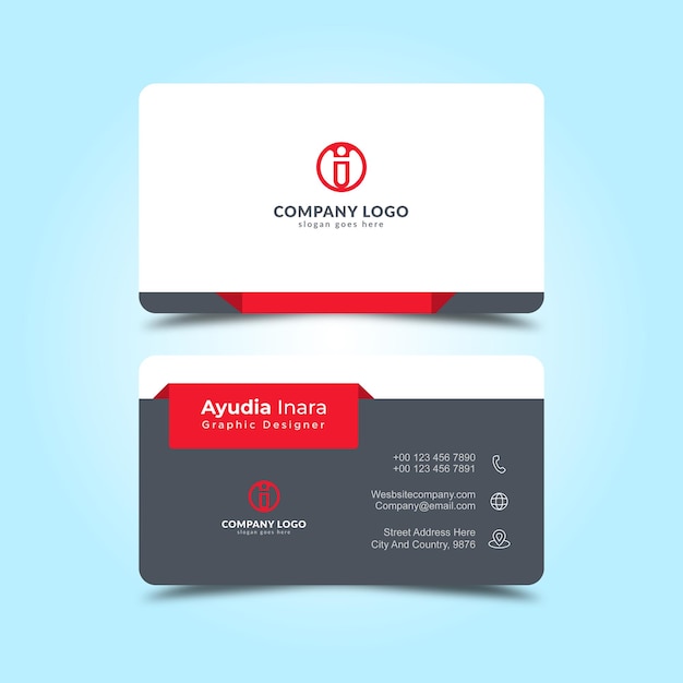 Elegant minimal business card template Premium Vector