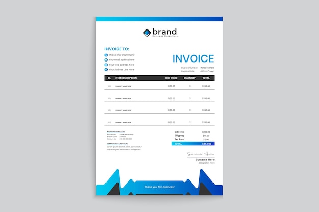 Vector elegant minimal invoice template