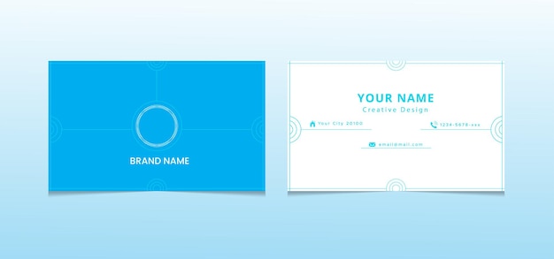 Elegant minimal wave business card template