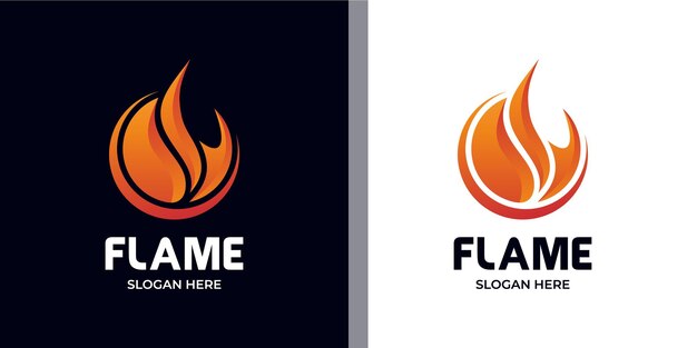 Elegant minimalist fire logo set