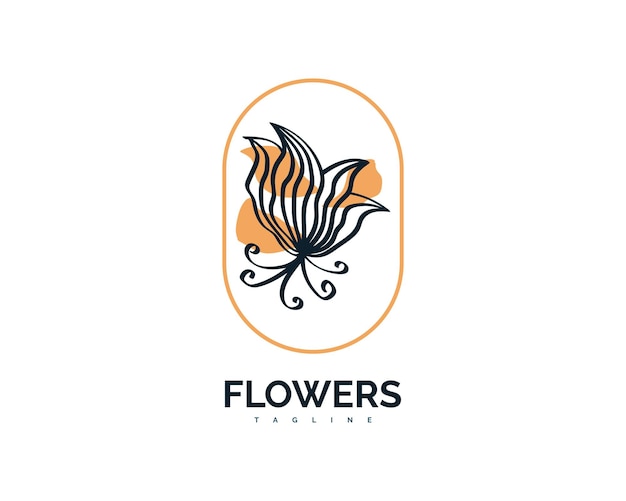 Elegant and Minimalist Flower Logo Suitable for Beauty Spa Salon Cosmetic Florist Jewelry or Fashion Industry Brand