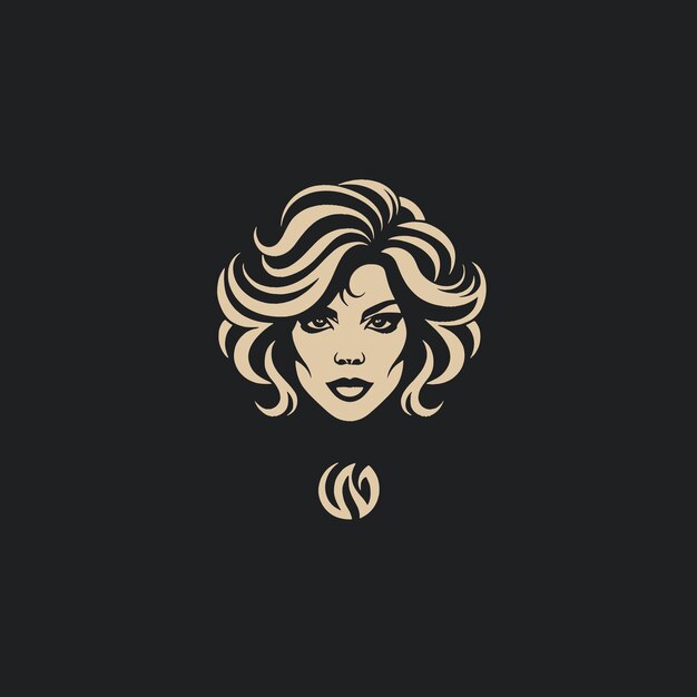 Vector elegant minimalist logo design for hairdresser ni