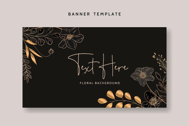 Vector elegant minimalist luxury gold floral background