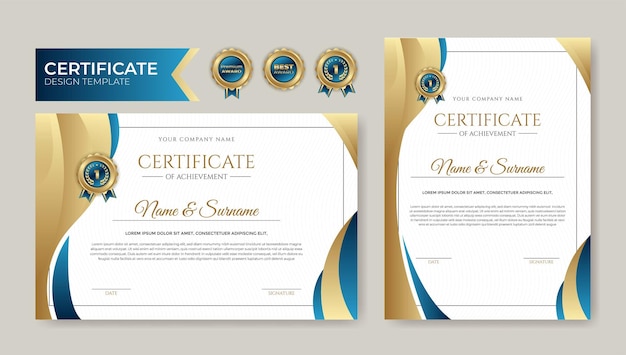 Elegant and modern award certificate design