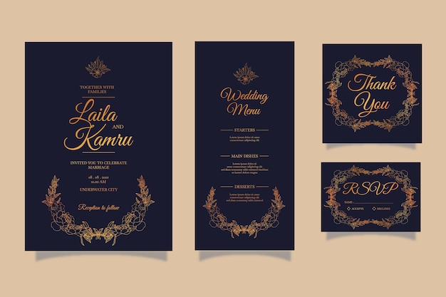 Elegant Modern Luxury Wedding Invitation Card Template