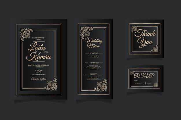 Elegant Modern Luxury Wedding Invitation Card Template