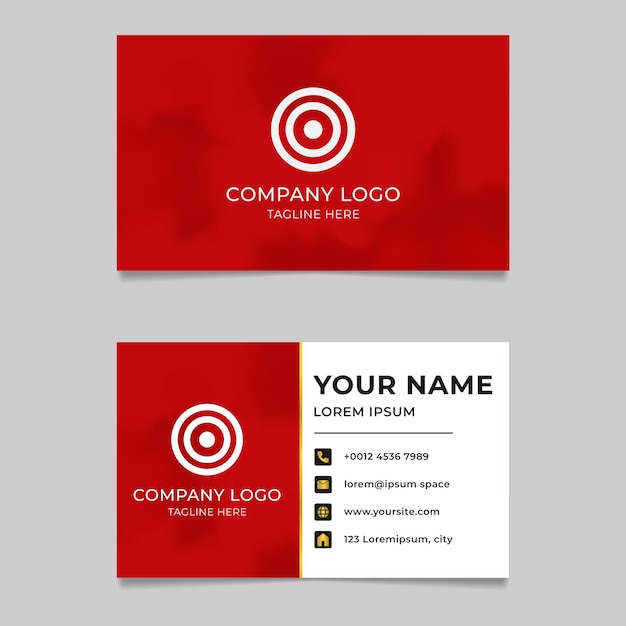 Elegant and modern red gradient business card template