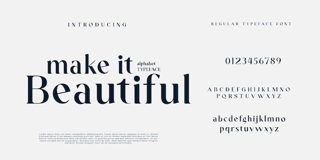 Elegant and modern serif alphabet font uppercase and numberfonts victorian typeface