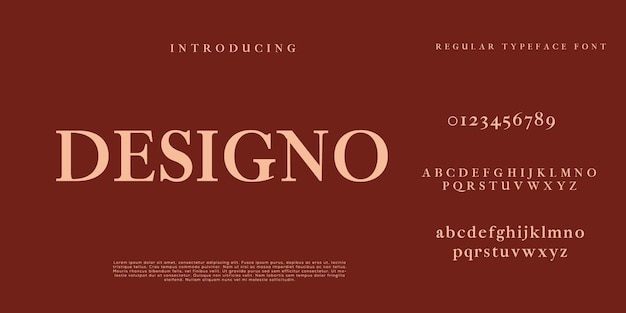 Elegant and modern serif alphabet font uppercase and numberfonts victorian typeface