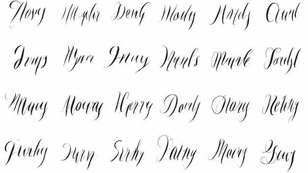 Elegant Monday Calligraphy Inscription Collection Set Phrase Design