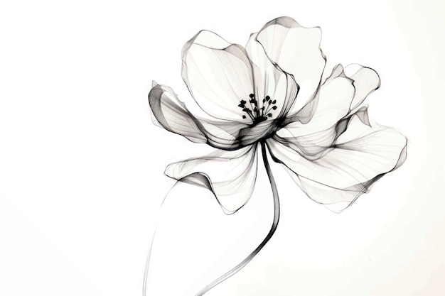 Vector elegant monochrome floral illustration