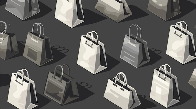 Vector elegant monochrome seamless shopping bags background