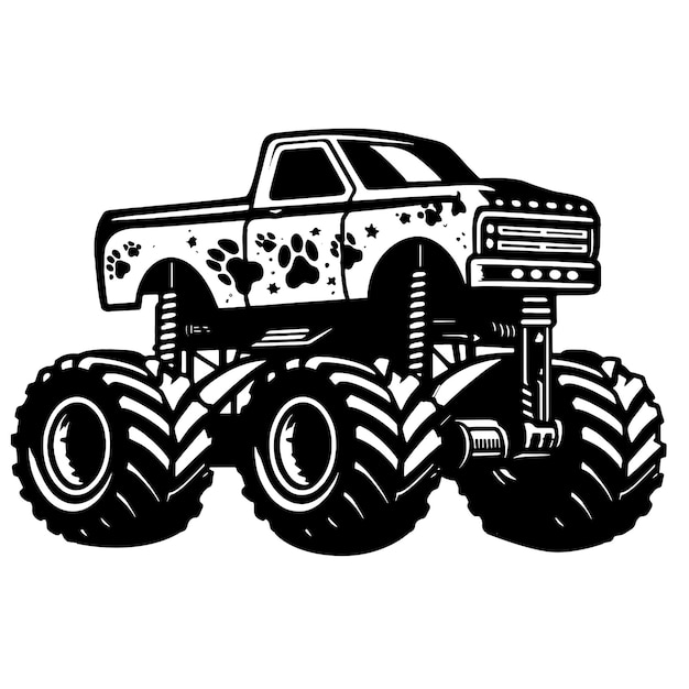 Elegant monster truck clipart vector illustration