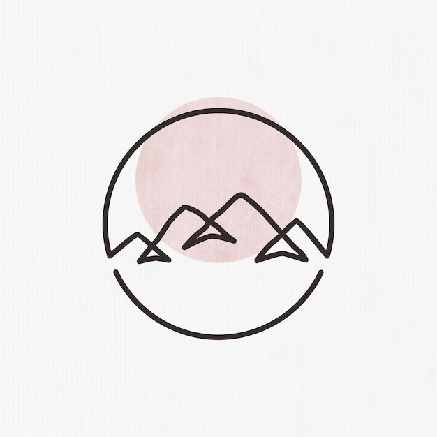 Elegant mountain artistic line design