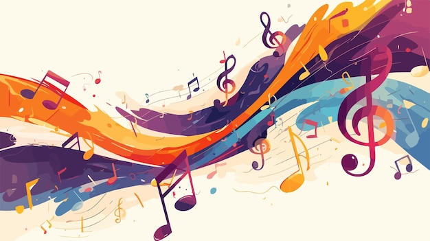 Elegant Music Notes Composition Musical Theme Background