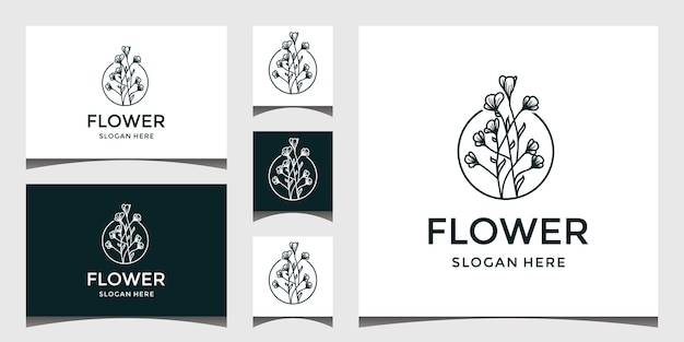 Elegant nature flower logo