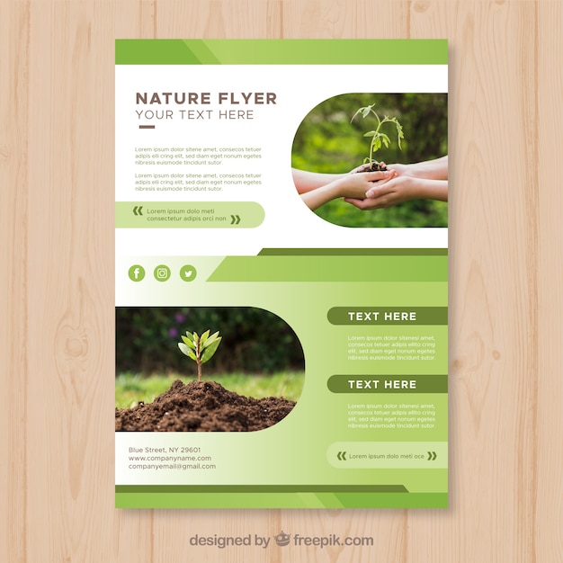 Elegant nature flyer template with photo