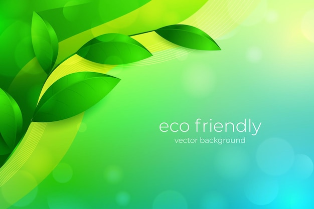 Elegant Nature Green Leaves Vector Background