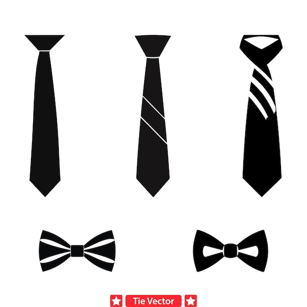 Elegant Necktie Silhouettes Stylish Accessories for Visual Projects