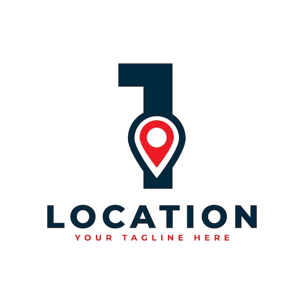 Elegant Number 1 Geotag or Location Symbol Logo Red Shape Point Location Icon for Business