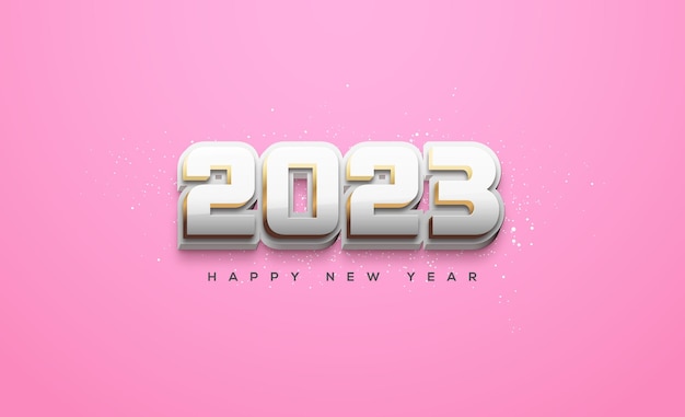 Elegant number for the celebration of happy new year 2023