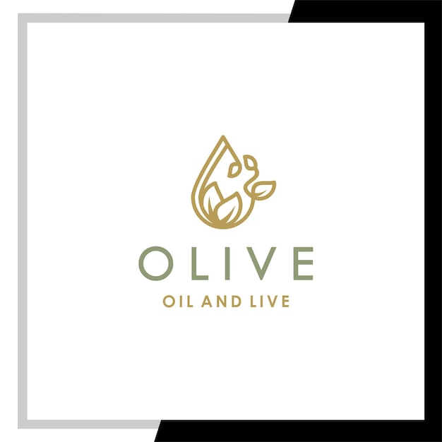 Elegant olive logo template The logo is made with lines