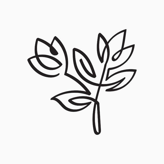 Elegant One Line Flower logo