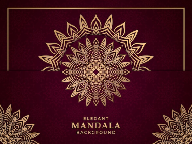 Elegant Ornamental Mandala Background With Golden Arabesque