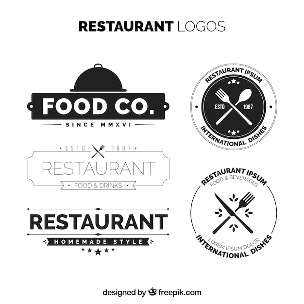 Elegant pack of vintage restaurant logos