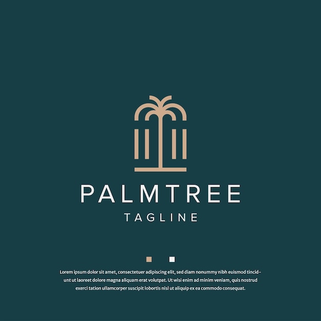 Elegant palm tree logo icon design template flat vector