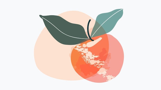 Vector elegant peach shape art print element