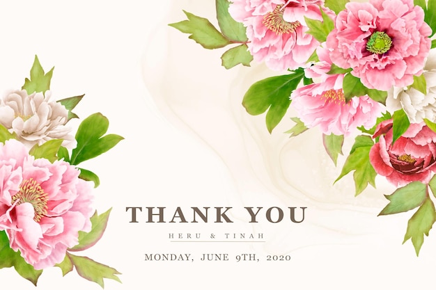 elegant peony background and wreath card design