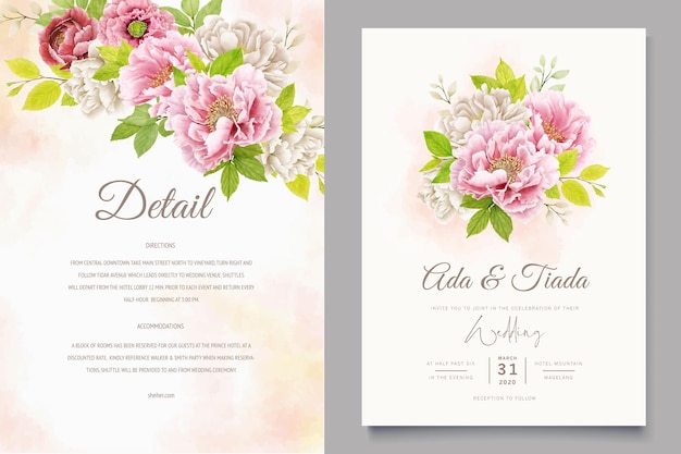 elegant peony wreath border and frame design