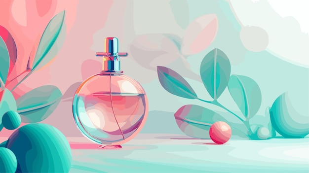 Vector elegant perfume bottle on white background