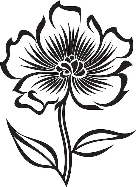 Elegant Petal Impression Black Logo Vector Botanical Emblematic Chic Monochrome Icon