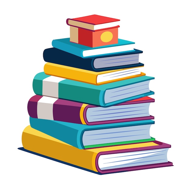 Elegant Pile of Books Vector Sophisticated and Realistic Design for Scholarly and Decorative Use