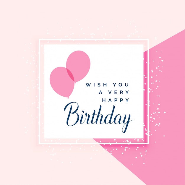 elegant pink happy birthday greeting design