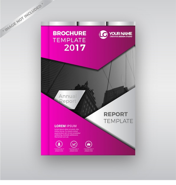 Elegant Pink Modern Annual Report Cover Brochure Template Design