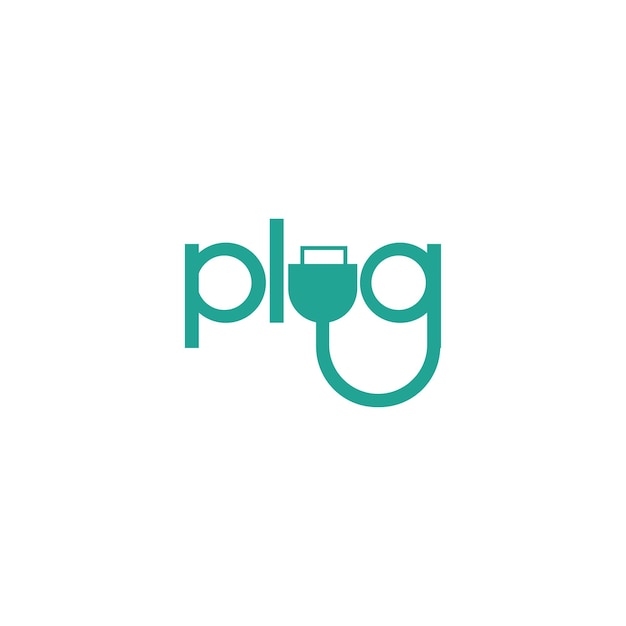 Elegant plug text logo