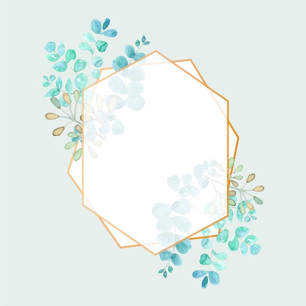 Elegant  polygonal frame in watercolor